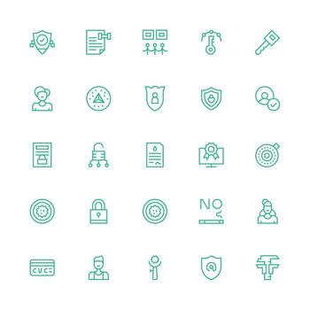 25 Icons for Authentication in Medium Stroke Outline Format UI and UX Focused Icon Collection vector