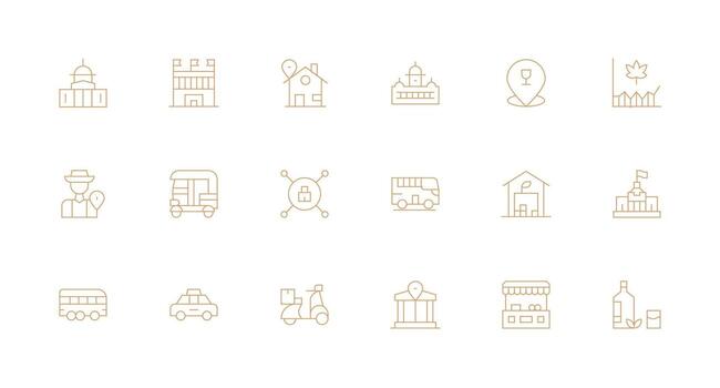 Minimal Line Style Local Icons with 18 Vectors Icon Pack for Various Themes