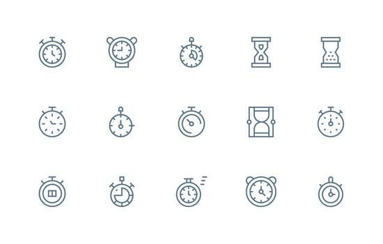 15 Regular Line Style Icons from Elapsed Time Collection Outline Icon Pack vector