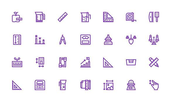 28 Bold Line Vectors for Scale Theme Dashboard Icon Series