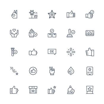 bueno diseño íconos presentando 25 en medio carrera contorno estilo simplificado icono paquete para visual herramientas vector