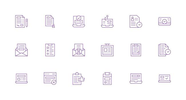 Minimal Line Icons from Submission Set with 18 Vectors Icons Built for Visual Consistency Pack