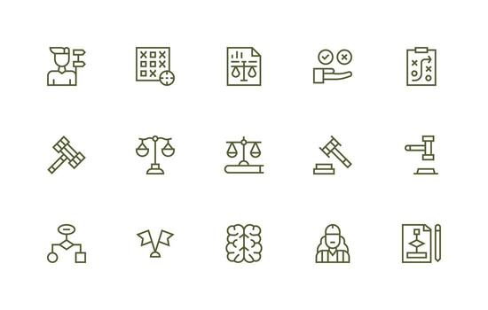 Decision Icon Collection with 15 Regular Line Designs Icon Set for Projects vector