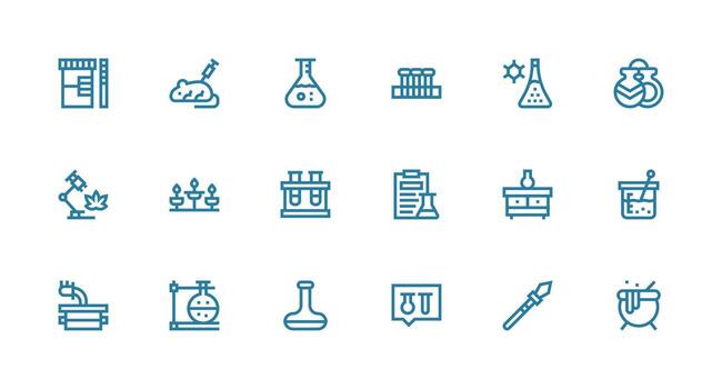 18 fuerte carrera línea estilo íconos desde experimentar colección alta resolución íconos para ninguna plataforma vector