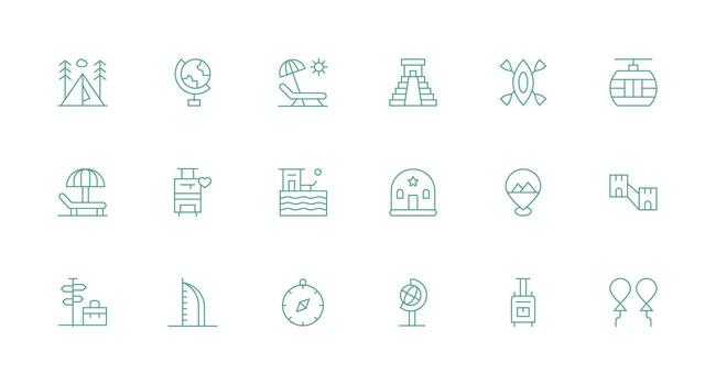Minimal Line Icons from Tourism Set with 18 Vectors Clean Icon Set Icon Pack for UI Projects