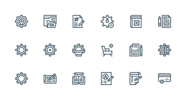 Modify Icon Collection with 18 Strong Stroke Line Designs Display Icon Pack vector