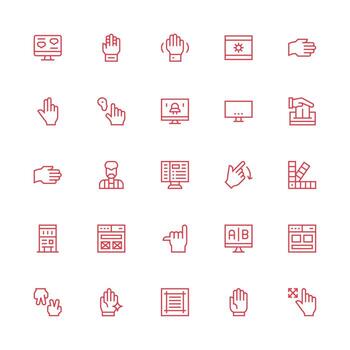 ui presentando 25 íconos en medio carrera contorno diseño lleno icono biblioteca para ui diseñadores vector