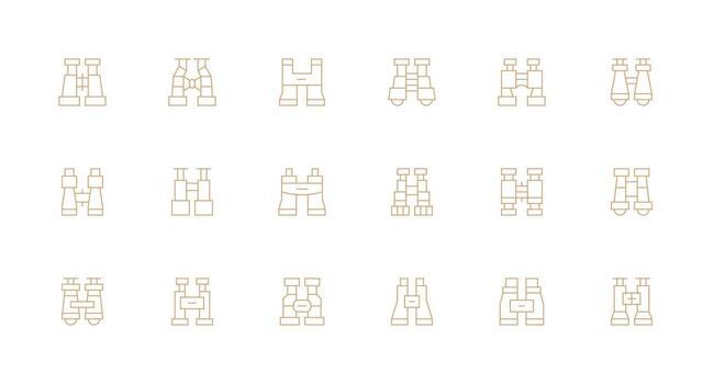 18 Minimal Line Style Icons from Spotting Scope Collection Neutral Style Icons for Any Project vector