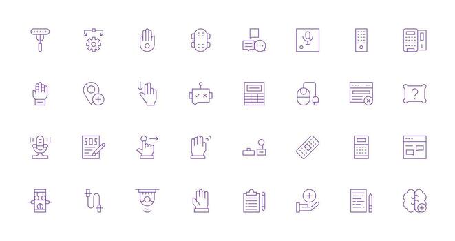 32 Delgado línea íconos para entrada gráficos claro y conciso icono conjunto colección vector