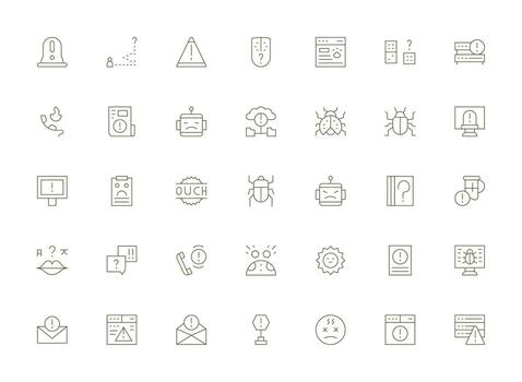 ligero línea íconos desde problema conjunto con 35 vectores interfaz íconos para diario utilizar