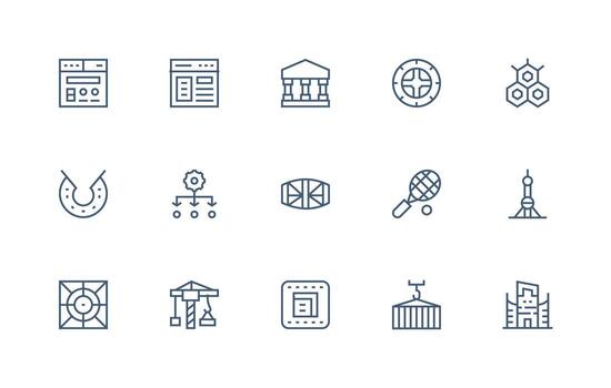 15 Regular Line Icons for Framework Graphics Essential Icons for Rapid UI Building vector