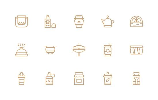 Lid Visual Pack containing 15 Regular Line Icons UI Icon Set vector