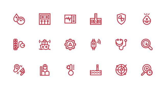 supervisión presentando 18 íconos en fuerte carrera línea diseño completamente editable icono conjunto para web vector