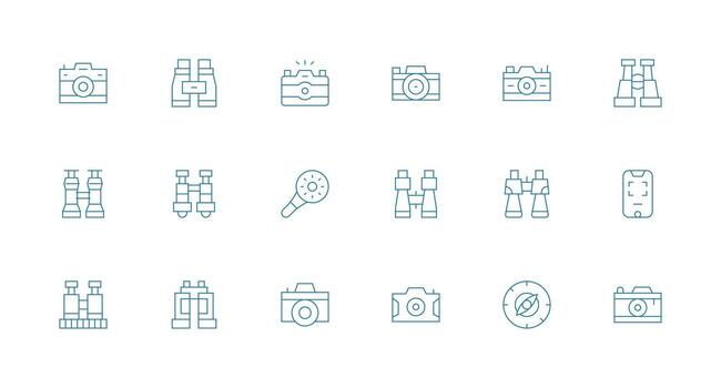 18 Minimal Line Icons for Viewfinder Graphics Essential Icon Collection vector