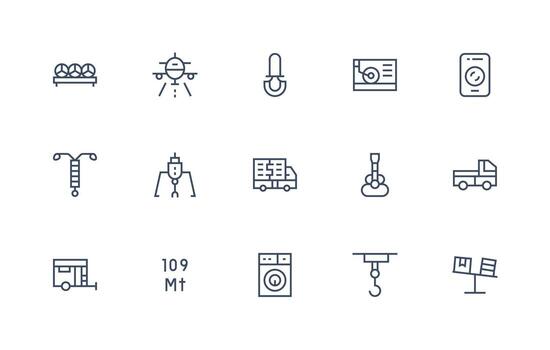 Load including 15 Regular Line Illustrations Clear and Concise Icon Set Collection vector
