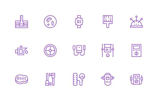 15 Regular Line Vectors for Gauge Theme Multi-Purpose Icon Set