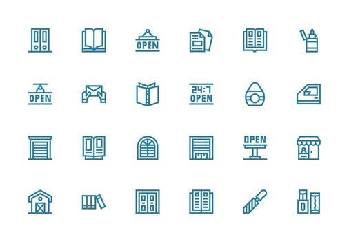 Thick Line Line Icons from Open Set with 24 Vectors Full Icon Library for UI Designers