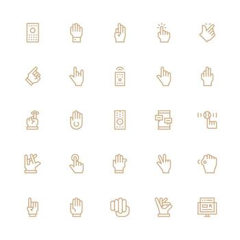 Interact Design Icons featuring 25 in Medium Stroke Outline Style Basic Icon Series vector