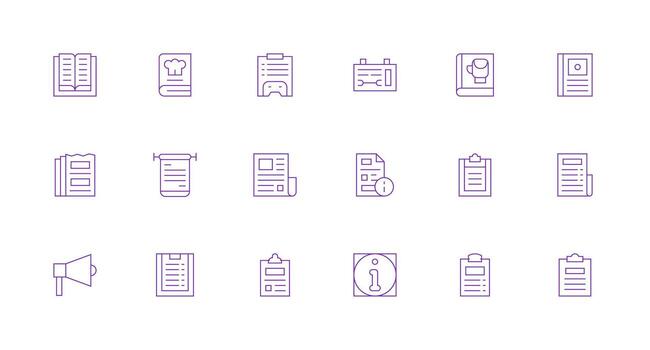 18 Minimal Line Icons for Instructions Graphics Customizable Icon Series for Mobile Screens vector
