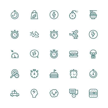 rápido icono conjunto con 25 medio carrera contorno gráficos escalable íconos para multiplataforma interfaces vector