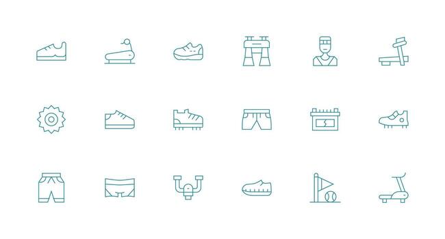 18 mínimo línea estilo íconos desde corriendo colección interfaz icono colección vector