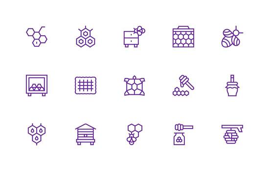 15 Regular Line Style Icons from Honeycomb Collection Multi-Purpose Icon Pack for Templates vector