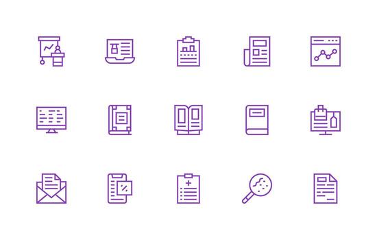 Regular Line Icons from Report Set with 15 Vectors Neatly Designed Icons for Web Platforms