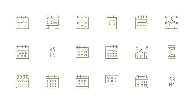 18 Minimal Line Designs for Events Icons High-Resolution Icons for Any Platform vector