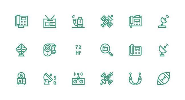 Receiver Visual Pack containing 18 Strong Stroke Line Icons Well-Structured Icons for Creative Use vector