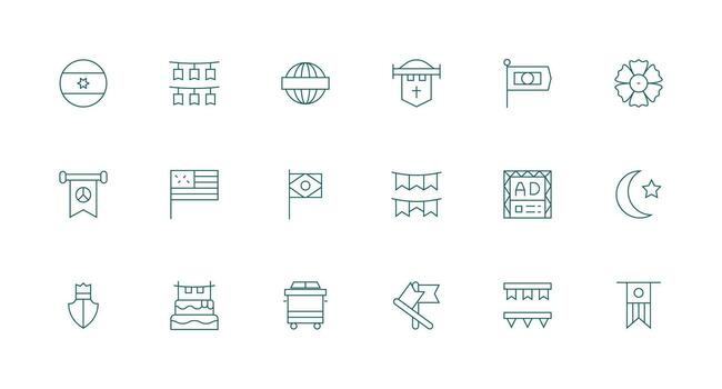 18 Minimal Line Icons for Banner Graphics Fully Editable Icon Set for Web vector