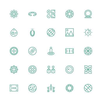 25 Icons for Circle in Medium Stroke Outline Format Multi-Purpose Icon Set vector