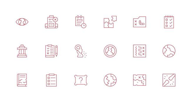 Incomplete Icon Set with 18 Minimal Line Graphics Minimal Icon Pack vector