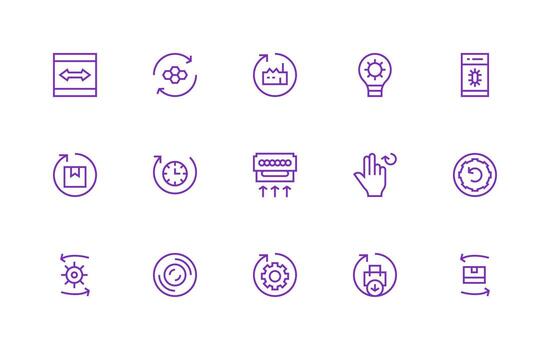 Refresh Design Icons featuring 15 in Regular Line Style Lightweight Icon Series for Fast Prototypes vector