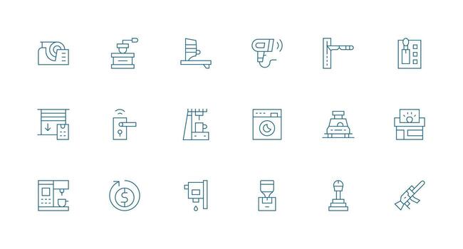 18 Minimal Line Style Icons from Automatic Collection UI and UX Focused Icon Collection vector