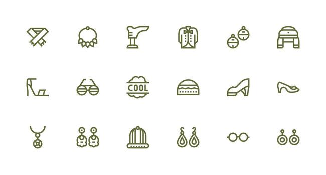 18 Icons for Stylish in Strong Stroke Line Format Functional Icon Series vector