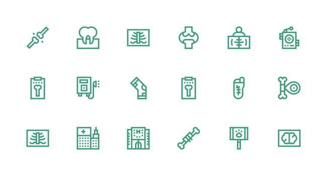 Xray Visual Pack containing 18 Strong Stroke Line Icons High-Resolution Icons for Any Platform vector