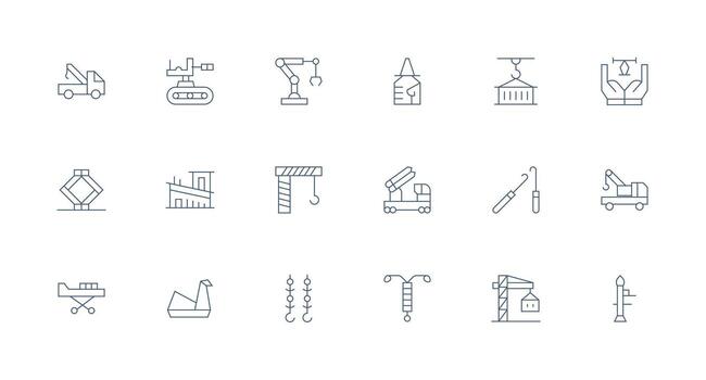 18 Minimal Line Vectors for Crane Theme Display Icon Pack