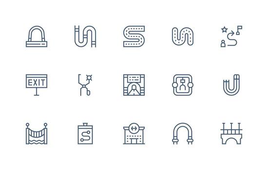 Pathway Visual Pack containing 15 Regular Line Icons Essential Icons for Rapid UI Building vector