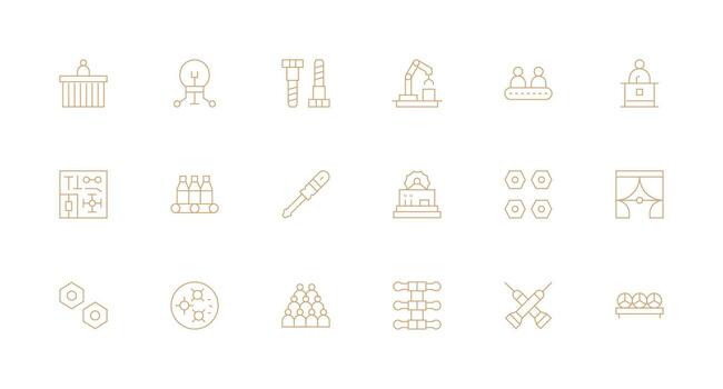 18 Minimal Line Vectors for Assembly Theme Neat Icon Set