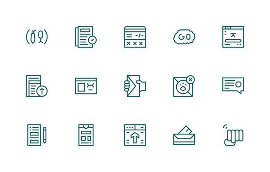 Submit Set with 15 Regular Line Icons All Device Compatible Icon Set vector