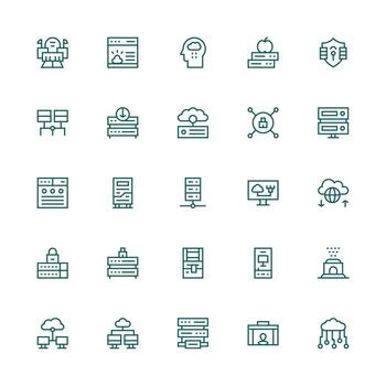 25 medio carrera contorno estilo íconos desde datos centrar colección pulcramente diseñado íconos para web plataformas vector