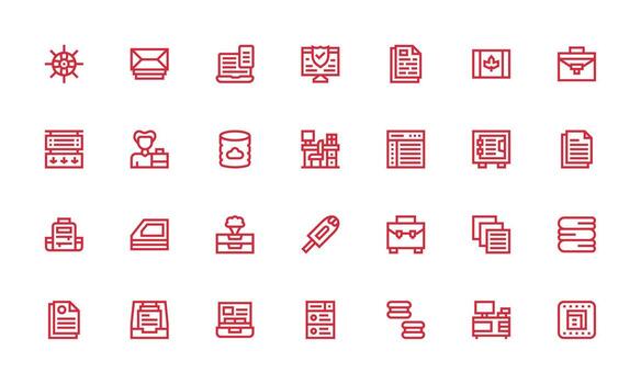 archivos visual paquete conteniendo 28 negrita línea íconos simplificado icono paquete para visual herramientas vector