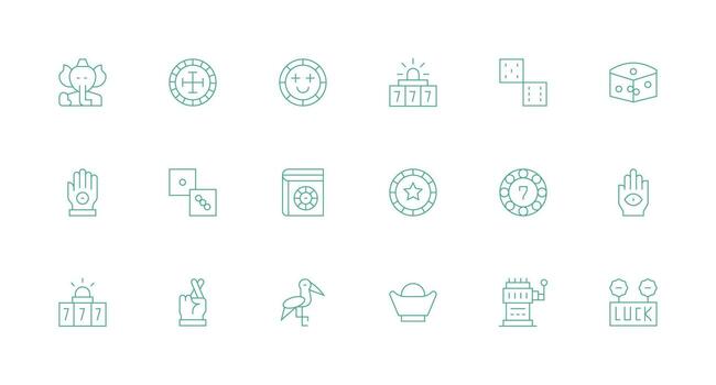 Luck featuring 18 Icons in Minimal Line Design App Icon Pack vector