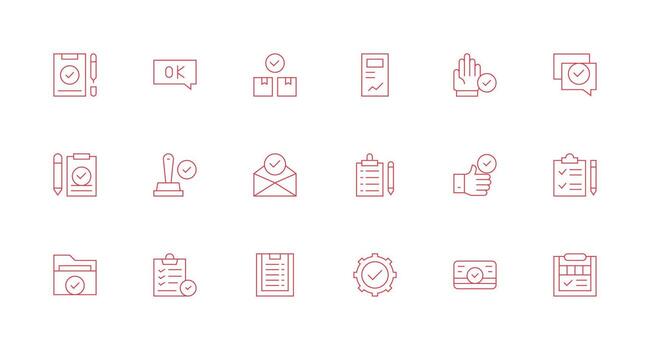 18 Minimal Line Designs for Tick Icons Scalable Icons for All Themes vector