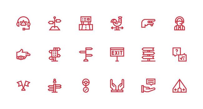 Guidance Icon Collection with 18 Strong Stroke Line Designs Sharp Icons for Presentations vector