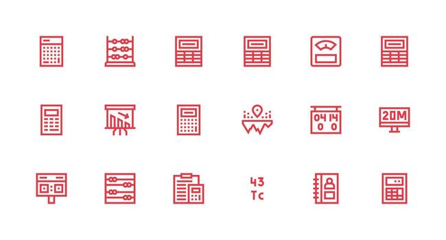 18 fuerte carrera línea estilo íconos desde números colección limpiar icono conjunto icono paquete para ui proyectos vector