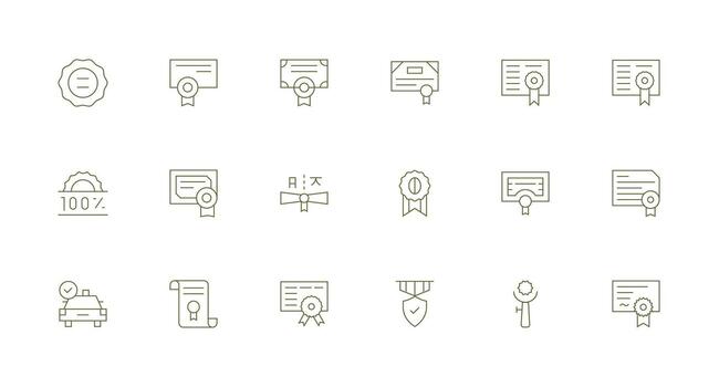 Licensed Design Icons featuring 18 in Minimal Line Style All Device Compatible Icon Set vector