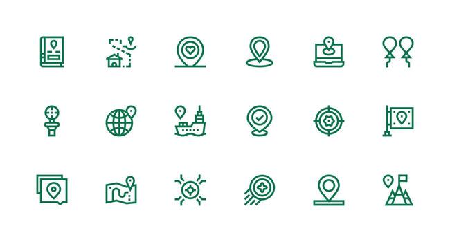 determinar con precisión diseño íconos presentando 18 en fuerte carrera línea estilo ui icono conjunto vector