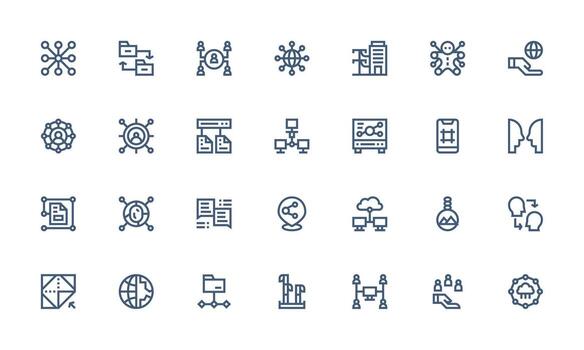 Bold Line Style Sharing Icons with 28 Vectors Scalable Icons for Cross-Platform Interfaces