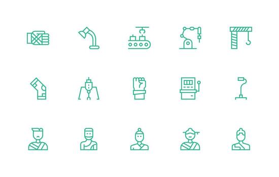 15 Regular Line Icons for Arm Graphics Icon Set vector